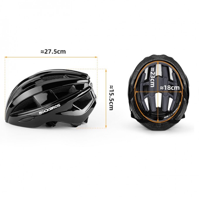 Kaciga AERIUM ROCKBROS Ultralight s LED svjetiljkom crna